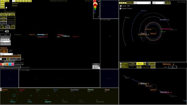 Saturn rings gravity simulator